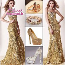 لباس مجلسی کلوش دنباله دار 2015