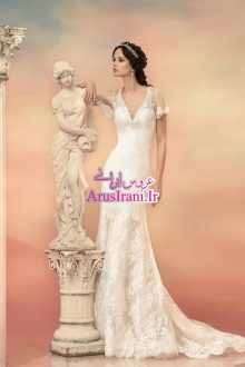 لباس عروس کلوش دنباله دار 2015