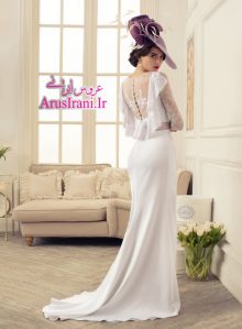 لباس عروس کلوش دنباله دار 2015