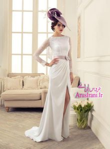 لباس عروس کلوش دنباله دار 2015