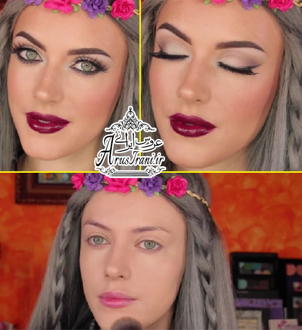 آموزش مدل آرایش 22 - خط چشم دودی و لب بورگاندی