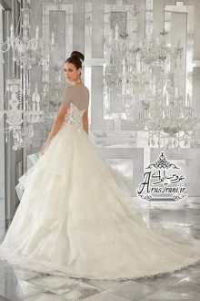 لباس عروس طرح A دنباله دار 2017