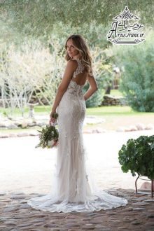 لباس عروس کلوش دنباله دار 2018