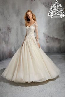 لباس عروس طرح A دنباله دار 2019