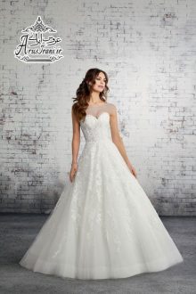 لباس عروس طرح A دنباله دار 2019
