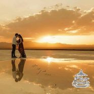 ژست خلاقانه عروس داماد آتلیه پریزاد